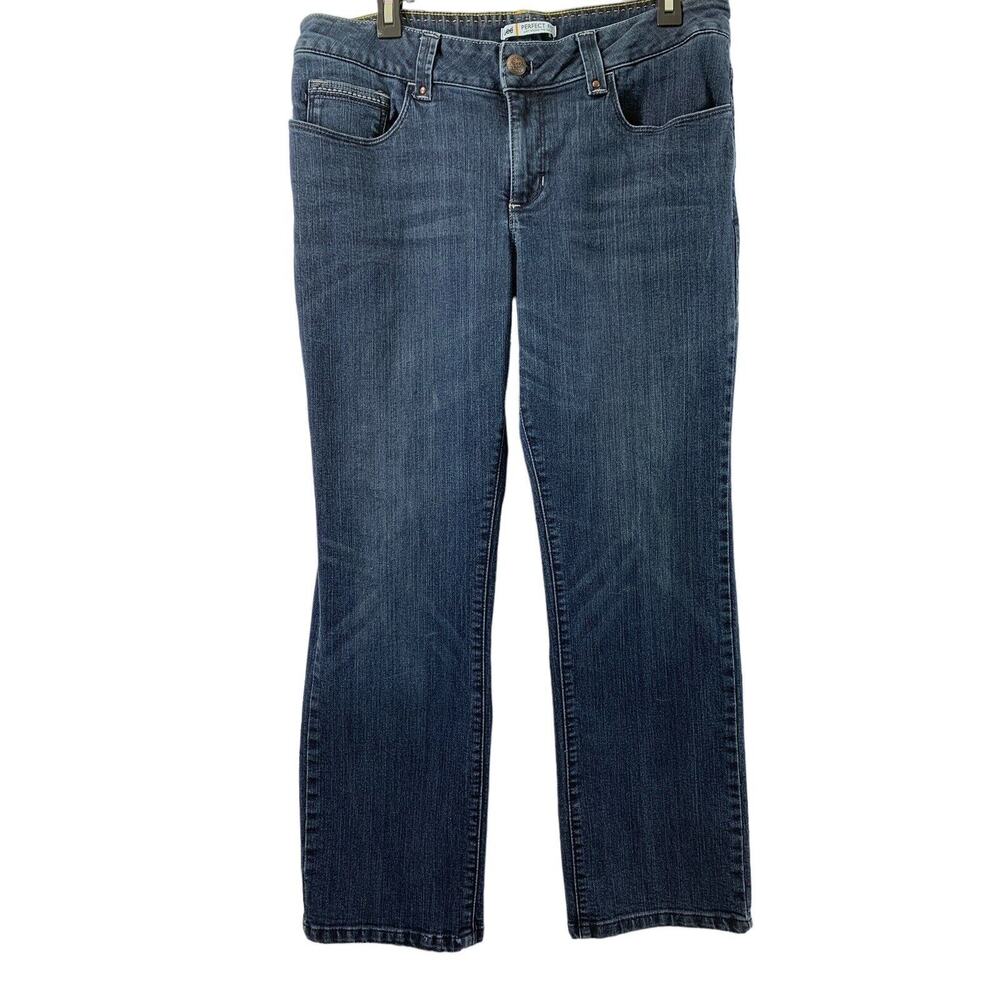 Lee Perfect Fit Jeans Womens‎ 16 Short Just Below Waist Dark Wash Denim Straight